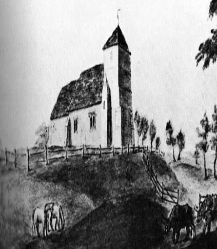 Figure 2 – Old St. Helens Church (Ore Church) from the North-West c. 1800 (From a drawing in the Sharpe Collection in Victoria History of the Counties of England - Sussex (Salzman 1937)).