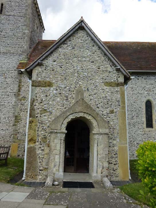 Figure 4 - Long-and-Short stonework on the South Porticus of St. Andrews Church, Bishopstone, East Sussex.