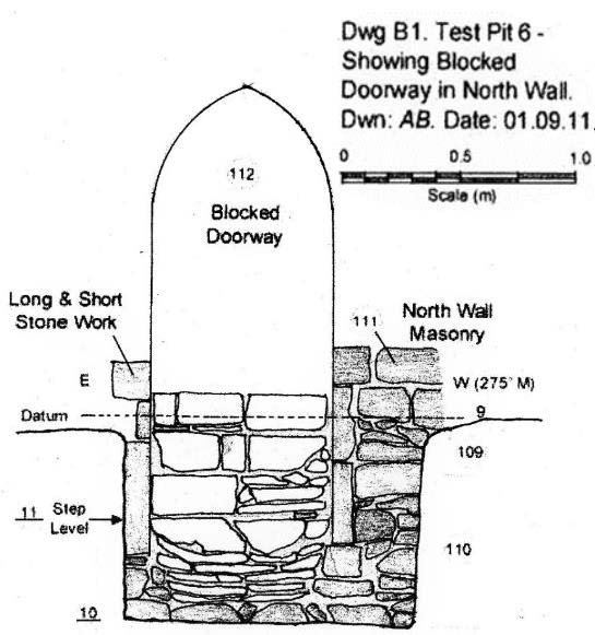 Figure 8 - Chris Butler’s (2012) drawing of the North doorway in Old St. Helens Church showing ‘long-and-short’?